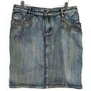 Cache  Women's Jean Skirt Western 10 Knee Length Medium Wash Modest Casual Photo 0