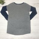 a.n.a Crewneck Navy Gray Color-block hi-lo Sweater Photo 1