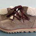 Sorel Harlow Cozy Ancient Fossil Lace Up Waterproof Suede Ankle Booties Photo 3
