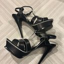 Saint Laurent  Black with White Trim Tribute Sandals Photo 4