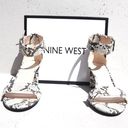 Nine West Snakeskin-Embossed Stack Heel Sandals Photo 6