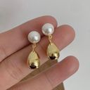 18K Gold Plated Metal Teardrop Dangle Drop Earrings for Women Photo 0