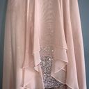 Hailey Logan  Adrianna Papell Pink Chiffon Metallic Strapless Hi/Lo Prom Dress Photo 4