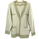 Joie  Gingham Boyfriend Oversized Cardigan Sweater New Photo 0