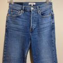 RE/DONE  High Rise 70s Stove Pipe Button Fly Raw Hem Denim Jeans Size 26 Photo 5