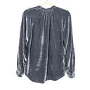 Pilcro  Anthropologie Grey Crushed Velvet Femme Button Down Shirt Women's Small Photo 2