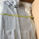 Tahari  Gray Wool Blend Open Front Hooded Sleeveless Cardigan Size Medium Photo 7