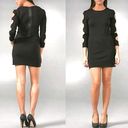 Alice + Olivia  Black Bodycon Mini Dress Cut Out Sleeves Size XS Photo 1