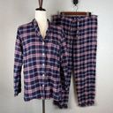 Brooks Brothers  Womens Flannel Pajama Shirt Pants Set Size L Large Plaid Cotton Photo 0