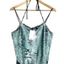 Mango  Womens Mermaid Sequined Pailette Halter Tank Top New Photo 0