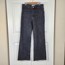 Mango  MNG Washed Black Wide Leg Jeans Patch Pockets High Rise Denim Pants Size 8 Photo 9