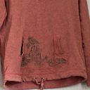 Life is Good  Womens Sz S Heathered Orange LS Pullover Sweatshirt Kangaroo Pocket Photo 1