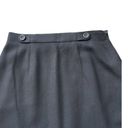 Tahari  Womens Pencil Skirt Black Wool Mini Solid Mid Rise Buttons Lined 6 Photo 1