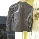 Banana Republic Vintage Leather Jacket Blazer Y2K Brown/Green - Size 4 Photo 4