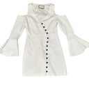 Alexis  Ivory Long Sleeve Button Front Mini Dress size Small Photo 0