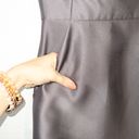 Alfred Sung NWT  Caviar Gray Cap Sleeve V-Neck Satin Gown Size 0 Photo 4