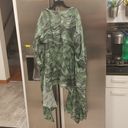 Cult Gaia 💕💕 Bruna Coverup ~ Linen Silk Saltation Basil Green Print Small S NWT Photo 10