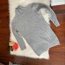 Pretty Little Thing Grey Cable Knit Sweater Long Turtleneck Cozy Photo 2