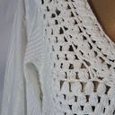 Free People NWT  - Megan Crochet Knit Ivory Top XS Boho Peasant Festival Blouse Photo 12