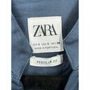 ZARA  Women's Navy Blue Short Sleeve Button Up Shirt Small Business Travel Work Photo 2