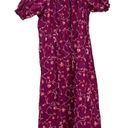 Hill House  Home The Caroline Nap Dress in Burgundy Floral Smocked Size XS Photo 2