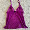 Natori Y2k  intimates purple sheer polka dot baby doll lounge tank top Photo 1