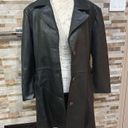 Tahari  Womens Nicole Belted Leather Trench Coat Black XXL Photo 3