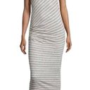 James Perse  Striped Tucked Maxi Dress - Gray/White - 1 (Small) Photo 7