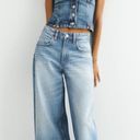 ZARA top blouse denim jeans sleeveless bandeau Photo 1