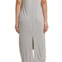 BCBGeneration BCBG Cuffed Tee Shirt Dress Heather Grey Heathered Back Slit Midi Long Sundress Photo 1