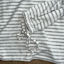 a.n.a . Gray Striped long sleeve shirt, size XL, elastic wrists with ties Photo 3