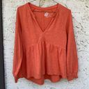 Pilcro  by Anthropologie Size XXS Terrycloth orange boho long sleeve top cotton Photo 0