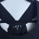 Loft Flutter Sleeve Cross Back Classic Cotton Top Black Size Small Photo 2