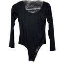 Olivaceous  BLACK SUPER SOFT STRETCH LACE BACK BODYSUIT SIZE LARGE Photo 0