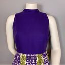 Tori Richard Vintage  Dress Hawaiian 70s Purple Green Honolulu Mod Tiki Barkcloth Photo 3