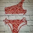 Cupshe NWT  Women's Size Small 2pc Bikini Swimsuit Set Red Floral Print Photo 0