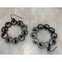 Black Bead Black-Tone with  Wire circle Earrings Photo 2