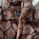 Russell  KEMP ANIMAL Print Silk Beaded Blazer Jacket Size Large Brown Photo 6