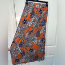 CAbi  Paradise Calypso Floral All Over Print Flare Tie Front Maxi Skirt Sz Small Photo 3