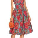 Ulla Johnson NEW  Olympia Cut Out Waist Fit & Flare Midi Dress Flamingo Size 16 Photo 0