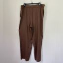 Coldwater Creek  Linen Blend Pull On Pants Brown Pockets Elastic Waist ~ XL 18 Photo 1