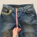 DKNY  Ludlow Cropped Boyfriend Fit Denim Pants Distressed Patches & Lace Jeans 2 Photo 4