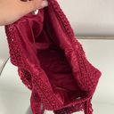 Vintage 90s Y2K Red Crochet Circle Dangle Sequin Slouchy Shoulder Bag Purse Photo 7