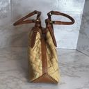 Cole Haan  GENEVIEVE Triangle Leather & basket Woven Canvas Tote bag purse Photo 3