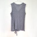 Rachel Zoe  Navy Blue White Striped Sleeveless Button Tie Knot 100% Linen Tank M Photo 7