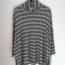 Anthropologie  9-H15 STCL Womens Cowl Neck Sweater Striped Slit Size Medium Gray Photo 0