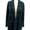 J.Crew  Sophie Black Watch Plaid Sweater Blazer In Navy Black Size Small Photo 0