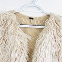 Poof *New*  Beige Super SIlky Soft Faux Fur & Crocket Knitted Vest ~ Medium Photo 1