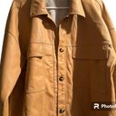 Anthropologie NWOT  Maeve Faux Leather Oversized Camel Shirt Jacket Photo 6