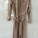 Gibson  Look Cozy Fleece Long Belted Cardigan Almond Tan Beige Nude Size Small Photo 2